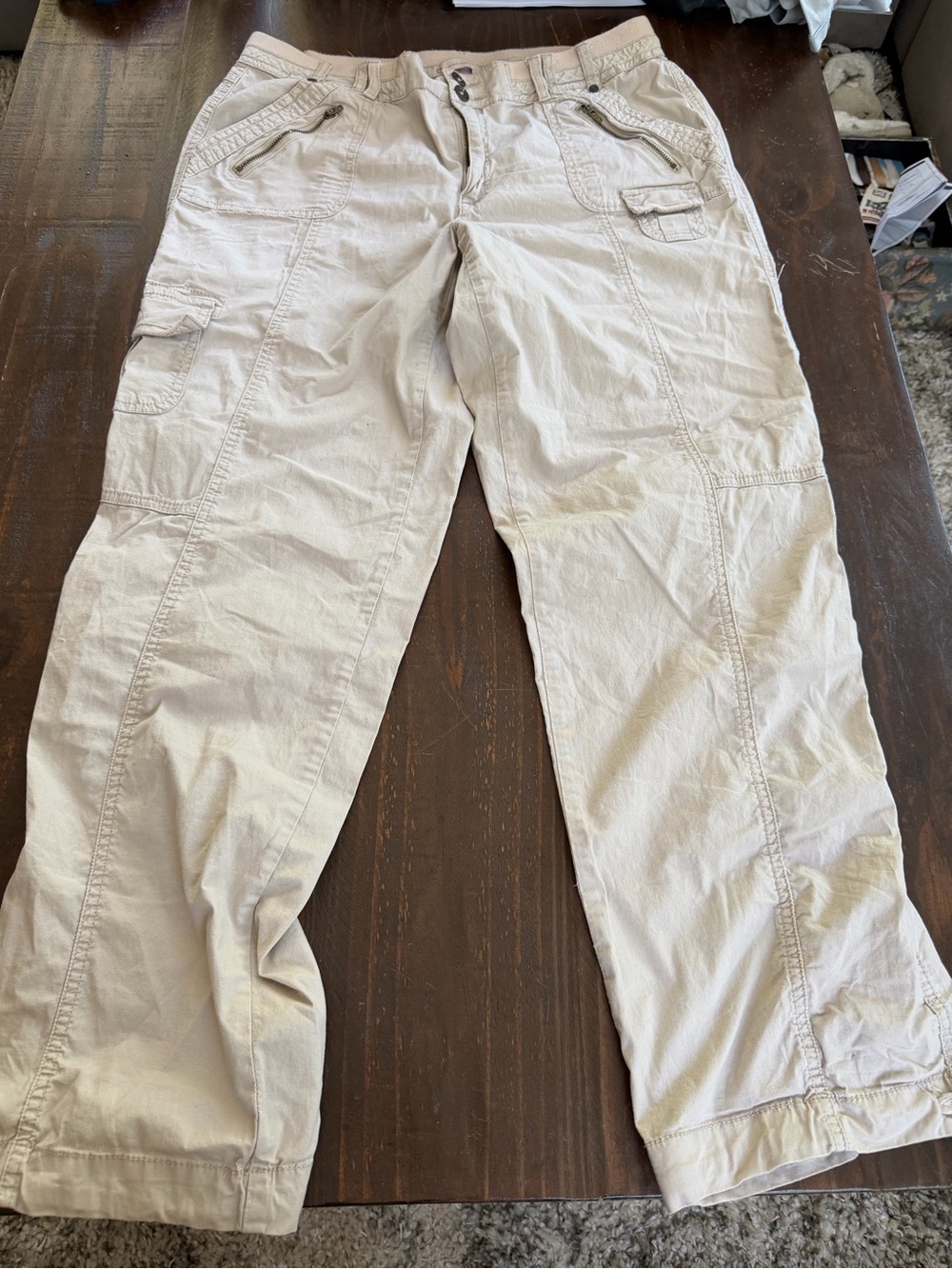 VTG CB Established in 1962 Beige Cargo Pants - Lightweight Utility - Size 10